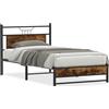 vidaXL Struttura letto senza materasso rovere affumicato 100x190 cm materiale a base di legno