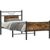 vidaXL Struttura letto senza materasso rovere fumé 90x190 cm materiale a base di legno