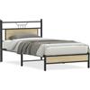 vidaXL Struttura letto senza materasso rovere Sonoma 100x190 cm materiale a base di legno