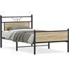 vidaXL Struttura letto senza materasso rovere Sonoma 100x190 cm materiale a base di legno