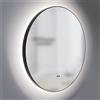 Talos Specchio da bagno con illuminazione TALOS LED tonda VERONA Shine in nero opaco Ø50 cm - specchio con funzione di sensore per le onde della mano - adatto a locali umidi grazie alla cornice in alluminio