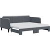 vidaXL Letto da giorno allungabile con materassi grigio scuro 90x190 cm in velluto