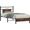 vidaXL Struttura letto senza materasso rovere fumé 90x190 cm materiale a base di legno