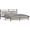 vidaXL Struttura letto senza materasso rovere Sonoma 160x200 cm materiale a base di legno