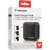 Verbatim GaN Charger 165W Universale Nero AC Ricarica rapida Interno