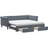 vidaXL Letto da giorno allungabile con cassetti grigio scuro 90x190 cm velluto