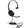 Jabra YOU'RE ON Jabra Evolve2 50 Cuffie cablate per ufficio/centro chiamate USB Type-C / USB Type-A Bluetooth Nero