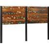 vidaXL Testiera 160 cm legno vecchio legno massiccio e ferro