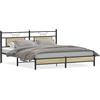vidaXL Struttura letto senza materasso rovere Sonoma 183x203 cm materiale a base di legno