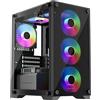 KEEP OUT KeepOut XC-201 GLASS, PC, Nero, ITX, Micro ATX, SPCC, Acciaio, Vetro temperato, Gioco, Ambra, Verde, Rosso, Blu