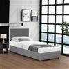 corium Letto imbottito 'Juva' Cord con rete a doghe 90x200 cm Grigio