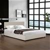 corium Letto imbottito 'Juva' Cord con rete a doghe 160x200 cm Beige