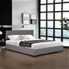 corium Letto imbottito 'Juva' Cord con rete a doghe 180x200 cm Grigio
