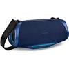 MEDION® Altoparlante Bluetooth portatile MEDION P61762 (batteria ricaricabile, potenziamento dei bassi, carillon, effetti luminosi RGB, protezione dall'acqua IPX7 e robustezza, power bank integrato, 2X 25 W RMS) Blu