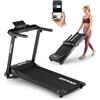 Zipro RAMBLE Tapis roulant pieghevole piatto, tapis roulant moderno, con regolazione dell'angolo di inclinazione, efficiente fino a 16 km, programmi di allenamento