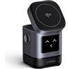 Ugreen Uno caricabatterie wireless magnetico 2-in-1 Qi2, 15 W, grigio