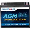 Electronicx AGM Batteria 20Ah 12V ▶ Moto Scooter Moto d'epoca - senza manutenzione a scarica profonda resistente alle vibrazioni
