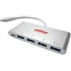 ROLINE Hub ROLINE USB 3.2 Gen 1, 4 porte, cavo di collegamento di tipo C, con 1 porta PD
