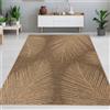 Carpetia Elegante tappeto per interni ed esterni con motivo a foglie tropicali in beige marrone Dimensioni - 120 x 170 cm