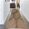 Carpetia Elegante tappeto per interni ed esterni con motivo a foglie tropicali in beige marrone Dimensioni - 80 x 250 cm