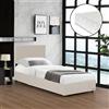 corium Letto imbottito 'Juva' singolo con rete a materasso e rete a doghe pieghevole 90 x 200 cm Cord Beige