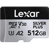 Lexar Scheda microSDXC LEXAR Silver Plus UHS-1 da 512 GB R205/W150 V30
