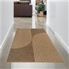 Carpetia Tappeto per interni ed esterni con motivo geometrico a fiocco in marrone beige dimensioni - 80 x 150 cm