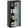 Relaxdays Armadietto farmaceutico Relaxdays, 4 scomparti, A x L x P: 57 x 27 x 12 cm, armadietto farmaceutico con serratura, acciaio, porta in vetro, nero