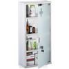 Relaxdays Armadietto farmaceutico Relaxdays, 4 scomparti, L x P x A: 57 x 27 x 12 cm, armadietto farmaceutico con serratura, acciaio inossidabile, porta in vetro, argento