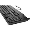 HP Thin Keyboard BusinessSmartcard, Dimensioni complete (100%), Cavo, USB, Interruttore meccanico, Nero