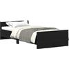 vidaXL Struttura letto senza materasso look rovere nero 75x190 cm