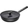 Fiskars - Padella per saltare Hard Face, 26 cm con coperchio
