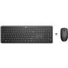 HP 235 Mouse e tastiera senza fili (combinati), Dimensioni complete (100%), Senza fili, RF senza fili, Interruttore a chiave a membrana, Nero, Mouse incluso