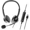 Axtel AXH-ACEUCD Cuffia e auricolare a scafo Cuffie cablate per ufficio/centro decall USB Tipo-C / USB Tipo-A Nero