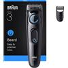 Braun BeardTrimmer 3 BT3500 AC/Batteria 20 Nero