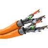 Goobay 75714 Cavo di rete duplex CAT 7A, S/FTP (PiMF), arancione, 50 m - conduttore in rame (CU), AWG 23/1 (solido), guaina senza alogeni (LSZH)