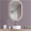 PonteSino HOKO LED Specchio ovale con cornice in metallo 45x75 cm Bianco caldo e bianco freddo Antiappannamento Bagno e corridoio Sensore tattile e funzione memoria
