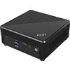 MSI Cubi N ADL S-078EU Intel® N N100 4 GB DDR4-SDRAM 128 GB SSD Windows 11 Pro Mini PC Nero