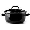 BK Indigo Casseruola smaltata con coperchio con rivestimento antiaderente in Vetroceramica senza PFAS, 24 cm/4,2 litri, nero