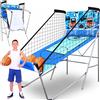 OEM SereneLife Gioco di basket arcade, canestro pieghevole singolo/doppio, tabellone elettronico, struttura robusta, sport da interno/esterno
