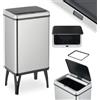 Relaxdays Cestino con sensore, 40 l, coperchio elettrico, porta sacchetti, cestino da cucina, cestino per rifiuti, acciaio inossidabile, argento
