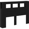 vidaXL testiera LED vidaXL look rovere nero 140 x 18,5 x 103,5 cm