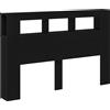 vidaXL testiera LED vidaXL look rovere nero 160 x 18,5 x 103,5 cm