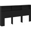 vidaXL Mobile testiera look rovere nero 200 x 19 x 103,5 cm