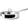 IBILI MENAJE, S.A. Padella Ibili Triply Natural con coperchio, acciaio inox/alluminio, 24 cm, argento