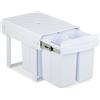 Relaxdays Cestino da incasso, 4 scomparti, 4x 8 l, A x L x P: 34,6 x 34 x 51,8 cm, estraibile, sistema di raccolta rifiuti per mobile base, bianco