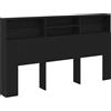 vidaXL Mobile testiera look rovere nero 180 x 19 x 103,5 cm