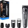 Braun BeardTrimmer 3 BT3560 regolabarba a batteria 40 2 cm Nero, Grigio