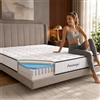 Arensberger Materasso a molle insacchettate Arensberger LENA SPORT 120 x 200 cm | Materasso sportivo H3 da 21 cm | Schiuma memory e schiuma a freddo | Ergonomico | Traspirante
