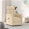 vidaXL Poltrona massaggiante color crema 96,5 x 70,5 x 95 cm in microfibra